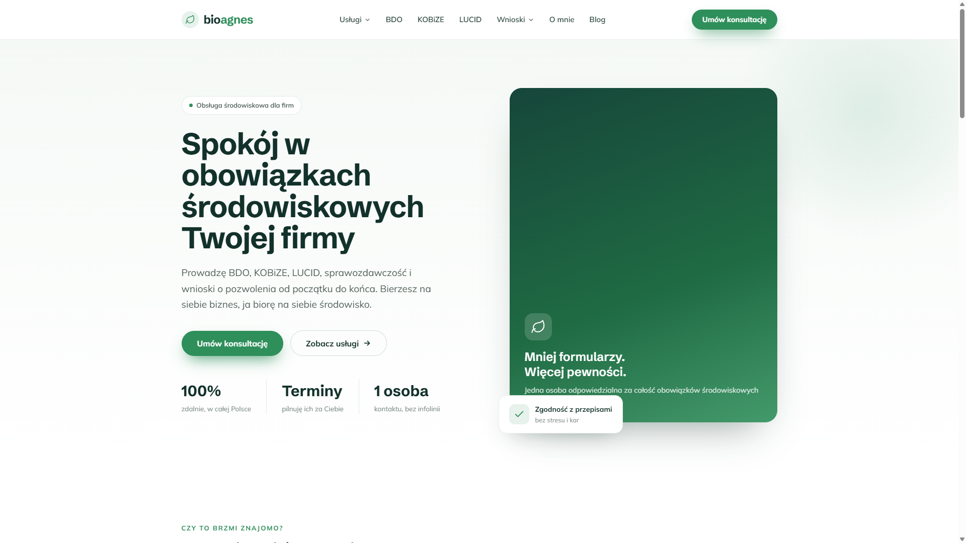 bioagnes — obsługa środowiskowa